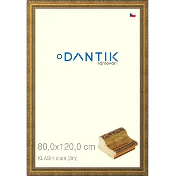 Rám na obraz DANTIK rámeček 80x120 | KLASIK zlatá (Plexi Čiré) (Vyrobeno s láskou u nás v DANTIKU)