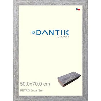 Rám na obraz DANTIK rámeček 50x70 | RETRO šedá (Plexi Čiré) (Vyrobeno s láskou u nás v DANTIKU)