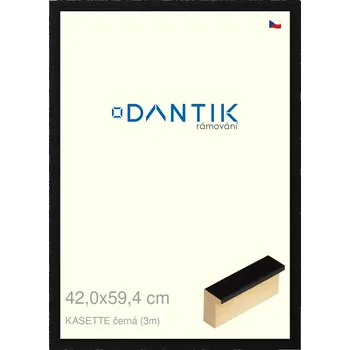Rám na obraz DANTIK rámeček 42x59,4 | KASSETTE černá (Plexi Čiré) (Vyrobeno s láskou u nás v DANTIKU)