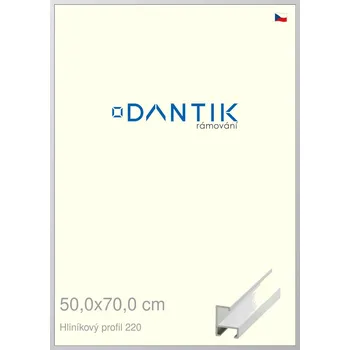 Rám na obraz DANTIK rámeček 50x70 | ALU profil 6220 Bílá matná (Plexi Čiré) (Vyrobeno s láskou u nás v DANTIKU)