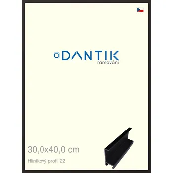 Rám na obraz DANTIK rámeček 30x40 | ALU profil 7022 Černá matná (Plexi Čiré) (Vyrobeno s láskou u nás v DANTIKU)