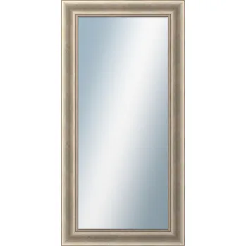 Zrcadlo DANTIK - Zarámované zrcadlo - rozměr s rámem cca 60x120 cm z lišty KŘÍDLO velké stříbrné patina (2773)