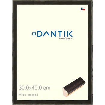 Rám na obraz DANTIK rámeček 30x40 | Mosa tm.šedá (Plexi Čiré) (Vyrobeno s láskou u nás v DANTIKU)