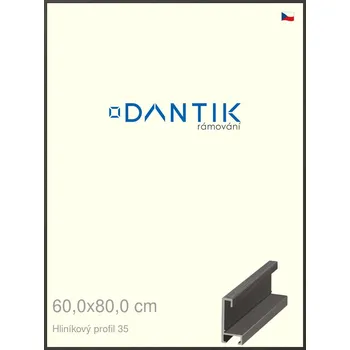 Rám na obraz DANTIK rámeček 60x80 | ALU profil 6035 Dýha černá (Plexi Čiré) (Vyrobeno s láskou u nás v DANTIKU)