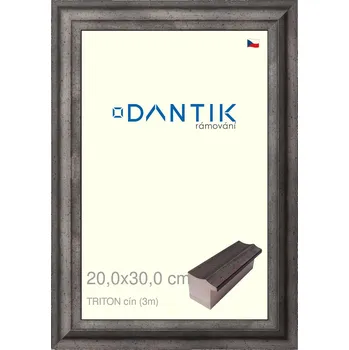 Rám na obraz DANTIK rámeček 20x30 | TRITON cín (Sklo Čiré) (Vyrobeno s láskou u nás v DANTIKU)