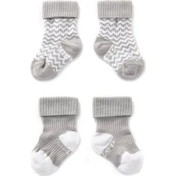 Pánské ponožky KipKep Dětské Stay-on-Socks 0-6 m 2 páry Silver Grey
