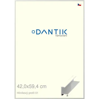 Rám na obraz DANTIK rámeček 42x59,4 | ALU profil 6001 Stříbrná lesklá (Plexi Čiré) (Vyrobeno s láskou u nás v DANTIKU)