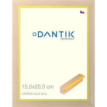 Rám na obraz DANTIK rámeček 15x20 | CARINA žlutá (Sklo Čiré) (Vyrobeno s láskou u nás v DANTIKU)