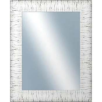 Zrcadlo DANTIK - Zarámované zrcadlo - rozměr s rámem cca 80x100 cm z lišty SAUDEK bílá černé čáry (2512)
