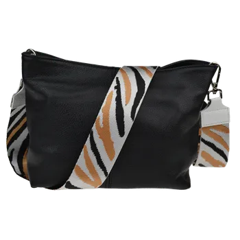 Kabelka NovaKabelka.cz Kožená italská crossbody kabelka Batilda Nera s přídavným popruhem XVI