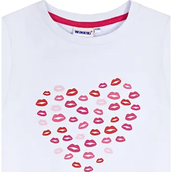 Dívčí tričko Dívčí tričko Heart Kiss - bílá 146