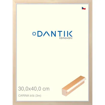 Rám na obraz DANTIK rámeček 30x40 | CARINA Bílá (Plexi Čiré) (Vyrobeno s láskou u nás v DANTIKU)