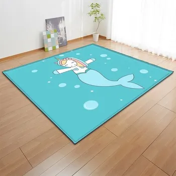 Koberec Dětský hrací koberec s protiskluzovou úpravou | styl mořská pana - 2,40 x 60 cm 16 x 24 palců