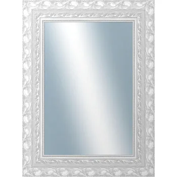 Zrcadlo DANTIK - Zarámované zrcadlo - rozměr s rámem cca 60x80 cm z lišty ROKOKO stříbrná házená (2881)