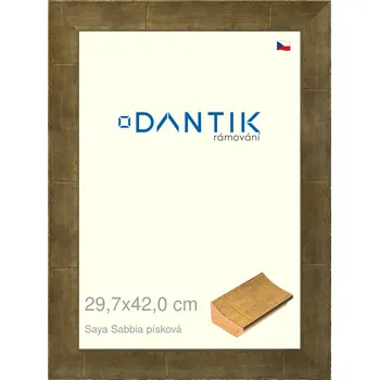 Rám na obraz DANTIK rámeček 29,7x42 | Saya Sabbia písková (Plexi Čiré) (Vyrobeno s láskou u nás v DANTIKU)