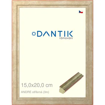Rám na obraz DANTIK rámeček 15x20 | ANDRE stříbrná (Sklo Čiré) (Vyrobeno s láskou u nás v DANTIKU)