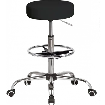 LZ 21SP EXT židle lékařská, HR sedák, kříž chrom, kruh pro nohy, ekokůže černá