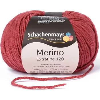 Příze Schachenmayr Merino extrafine 120 Červenohnědá 128 (Příze Merino extrafine 120 Červenohnědá 128)