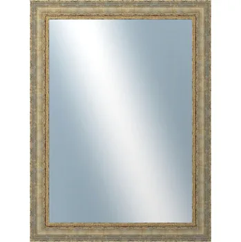 Koupelnový nábytek DANTIK - Zarámované zrcadlo - rozměr s rámem cca 60x80 cm z lišty ZVRATNÁ bílozlatá plast (3067)