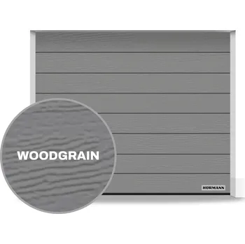 Sekční garážová vrata Hörmann - šedý hliník (RAL 9007) Pohon: bez pohonu, Rozměr: 237x200 cm