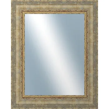Koupelnový nábytek DANTIK - Zarámované zrcadlo - rozměr s rámem cca 40x50 cm z lišty ZVRATNÁ bílozlatá plast (3067)