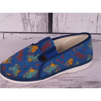 Chlapecké bačkory Bačkůrky papučky bačkory HP Čechtín 555 modré s myškami a sýrem velikost: 24