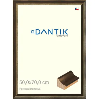 Rám na obraz DANTIK rámeček 50x70 | Ferrosa bronzová (Plexi Čiré) (Vyrobeno s láskou u nás v DANTIKU)