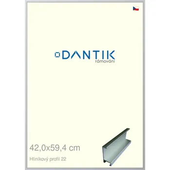 Rám na obraz DANTIK rámeček 42x59,4 | ALU profil 7022 Stříbrná matná (Plexi Čiré) (Vyrobeno s láskou u nás v DANTIKU)