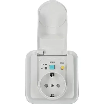 Elektrická zásuvka Schuko FI zásuvka s chráničem 230 V 30 mA/16 A bílá