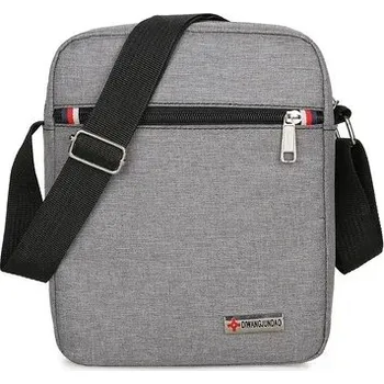 Pánská plátěná crossbody ramenní taška - šedá,23x18x7 cm