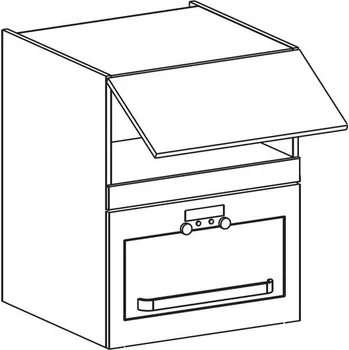 Kuchyňská skříňka EBS Skříňka horní výklopná pro mikrovlnnou troubu 60 cm, bílá lesk EH60M1DB-new