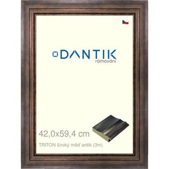 Rám na obraz DANTIK rámeček 42x59,4 | TRITON široký měď antik (Plexi Čiré) (Vyrobeno s láskou u nás v DANTIKU)