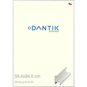 Rám na obraz DANTIK rámeček 59,4x84 | ALU profil 6030 Dýha bílá (Plexi Čiré) (Vyrobeno s láskou u nás v DANTIKU)