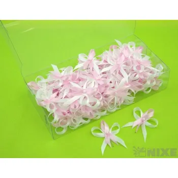 Svatební dekorace Svatební mašlička k myrtě - světle růžová a bílá