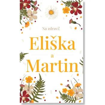 Party nádobí Personal Etiketa na láhev - Rozkvetlá louka Zvolte množství: od 15 ks do 30 ks