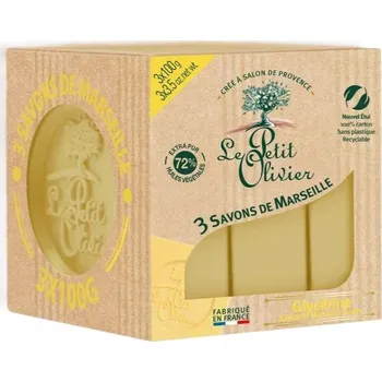 Koupelová kosmetika Le Petit Olivier Glycerin Marseillské mýdlo, 3x100 g