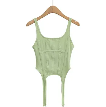 Dámský pletený top Barva: Zelená, Velikost: M