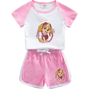 Tlapková Patrola - souprava kraťasy + triko (Skye) Barva: růžová (0384-1), Velikost: 110 (3-4 roky)