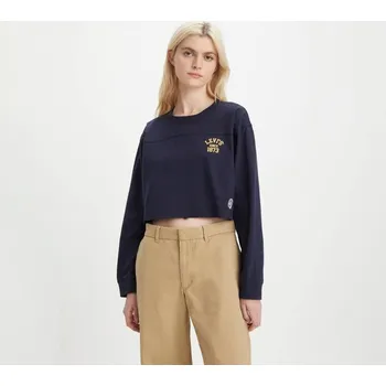 LEVI'S® DÁMSKÝ CROP FOOTBALL TEE -ČERNÁ XS