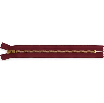 Zip Zip kovový YKK délka 18 cm, zub šíře 4,25 mm Barva: 527 bordo