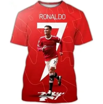 Dívčí tričko Pohodlné volnočasové tričko pro fanoušky fotbalu s Ronaldem Velikost: 150