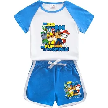 Tlapková Patrola - souprava kraťasy + triko (A) Barva: modrá (0112-4), Velikost: 110 (3-4 roky)