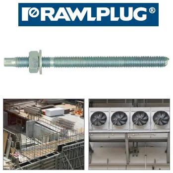 Spojovací materiál R-STUDS Závitová tyč s HEX koncem maticí a podložkou, ocel třídy 5.8 (M12 x 220 mm / pozink / 1ks)