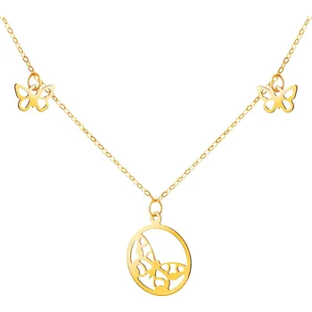 Náhrdelník Zlatý náhrdelník, anker - motýli - AP533-0077