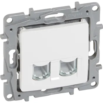 Rozvaděč Telefonní zásuvka, dvojitá 2xRJ11 pod omítku NILOE bílá 664770 LEGRAND