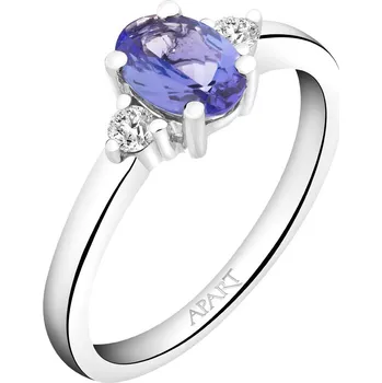 Prsten Prsten z bílého zlata s brilianty a tanzanitem - ryzost 585 - 825