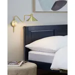 Nástěnná lampa zlatá kovová svícen s nastavitelným stínidlem osvětlení obývací pokoj ložnice Beliani