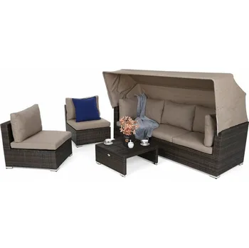 Vigo zahradní sestava z technoratanu Brown Mat / Brown T