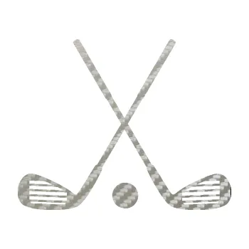 Polep vozidla SAMOLEPKA Golfové hole 001 zkřížené s míčkem (52 - 3D karbon stříbrný) NA AUTO, NÁLEPKA, FÓLIE, POLEP, TUNING, VLASTNÍ TEXT, TISK, AUTOSAMOLEPKY.cz, POLEPY, OBRÁZEK, LOGO, SAMOLEPKY