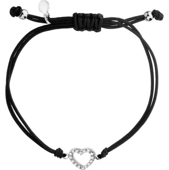 Náramek Náramek s prvky ze stříbra a zirkony - srdce - AP532-6080